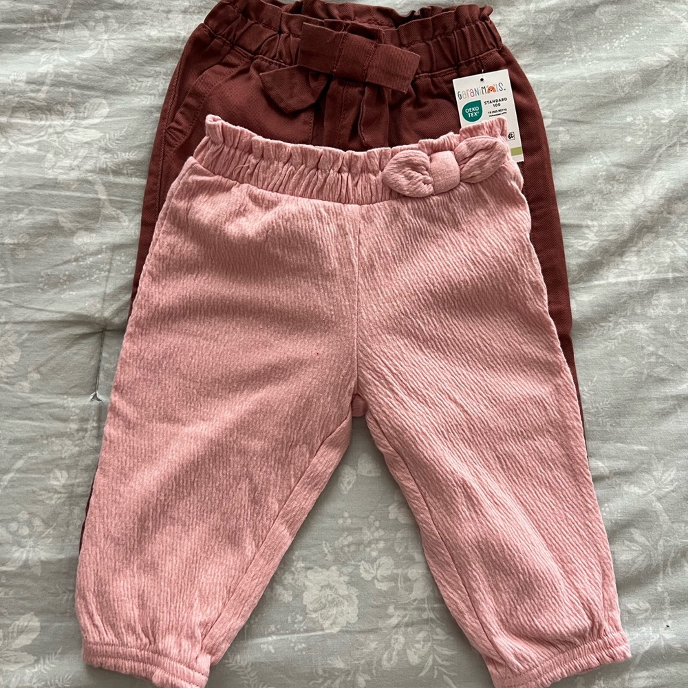 SOLD‼️Garanimals Pink and Brown Sweatpants Cozy Elastic Cuffs